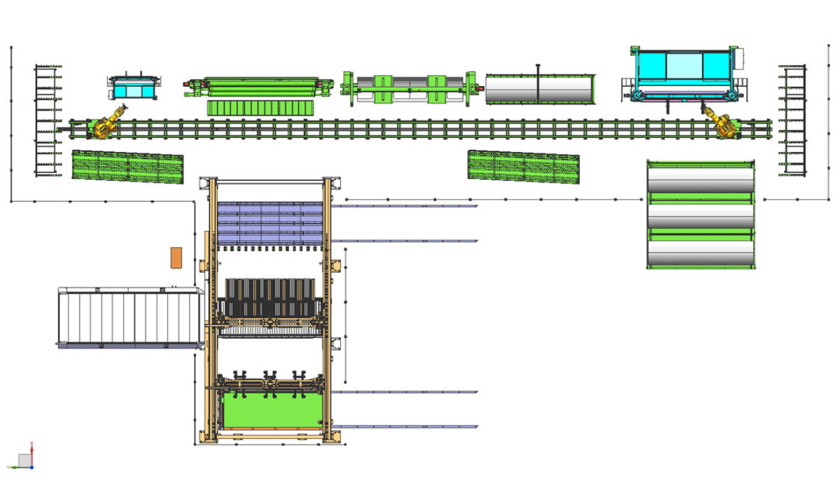 Layout impianto lavorazione pannelli