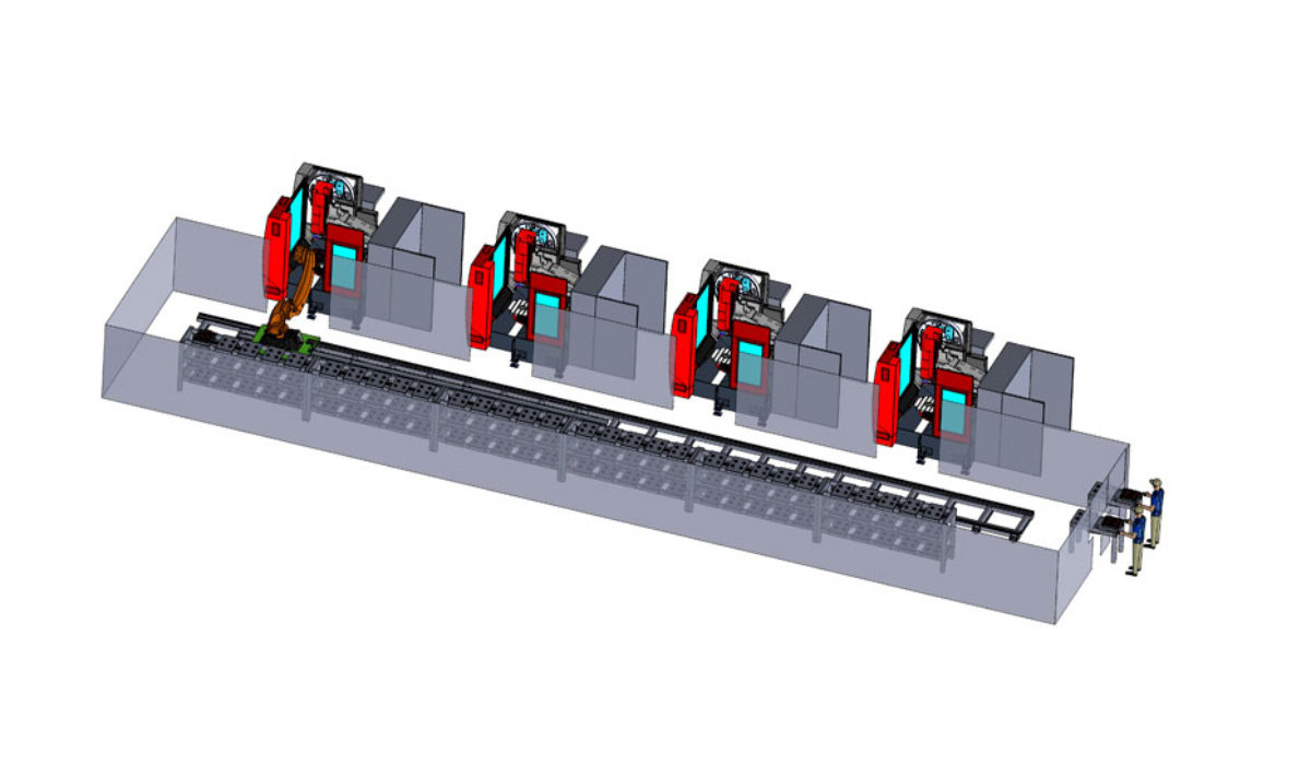 Magazzino alimentazione fresatrici 5 assi