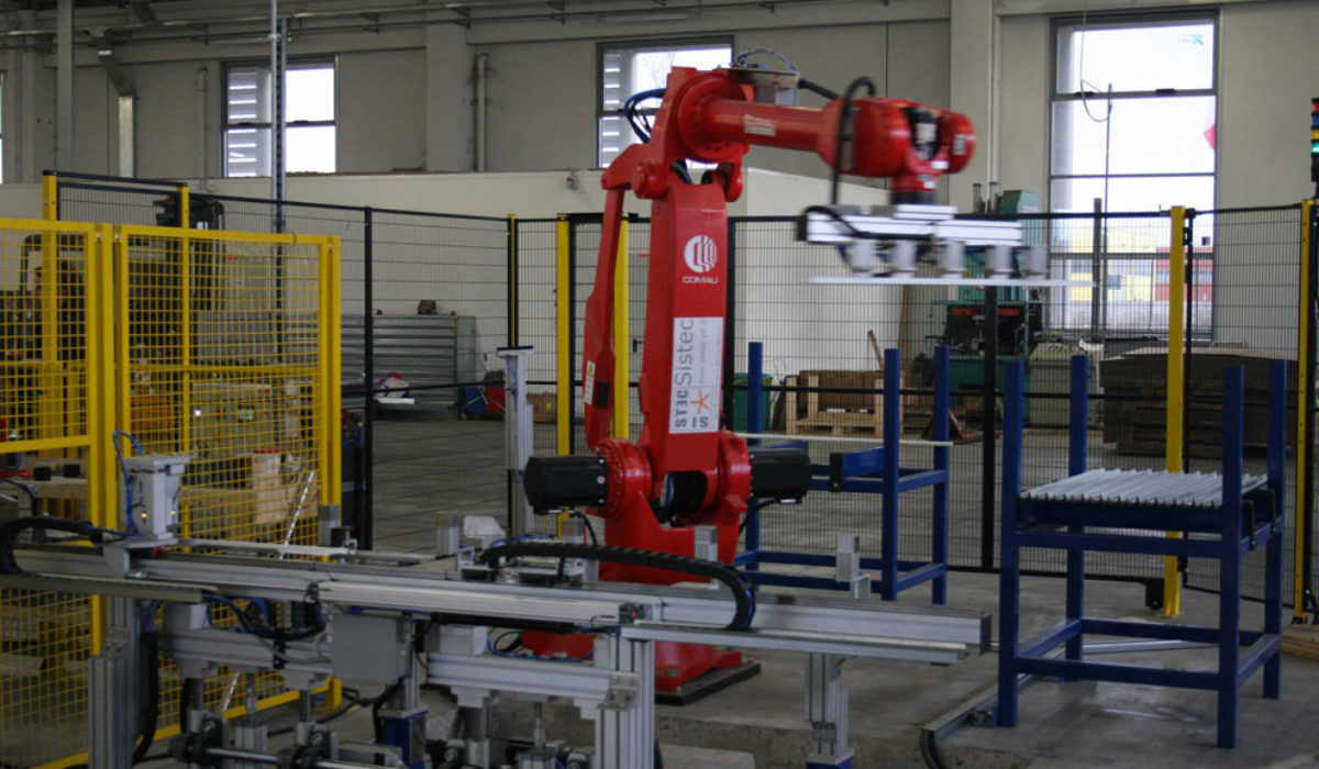 Scarico profila e pallettizzazione