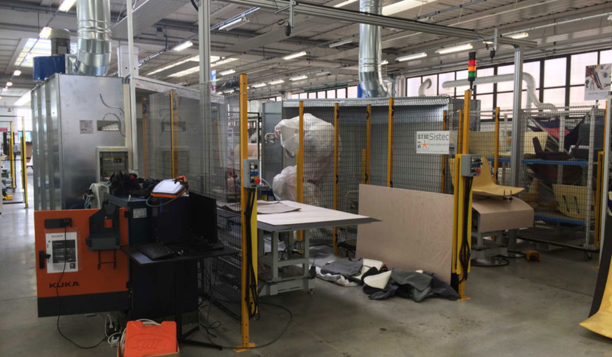 Sistema di spruzzatura robotizzato colla