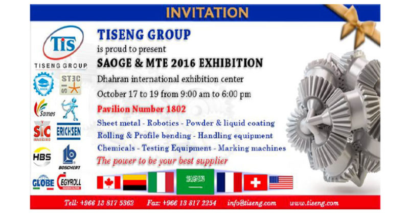 14/10/2016 – SAOGE & MTE 2016 EXHIBITION DAL 17 AL 19 OTTOBRE
