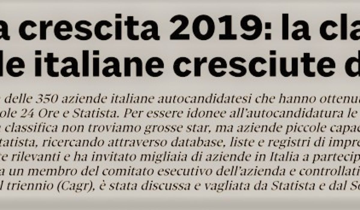 SISTEC è “Leader della Crescita 2019”